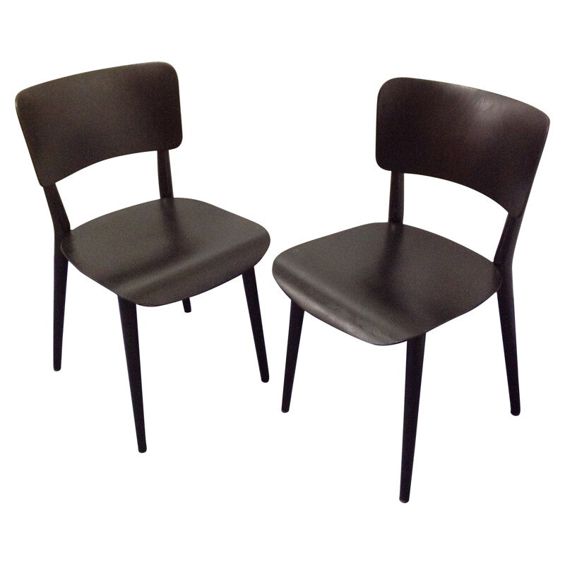 Paire de chaises noires "Kreuzzargen", Max BILL - années 50