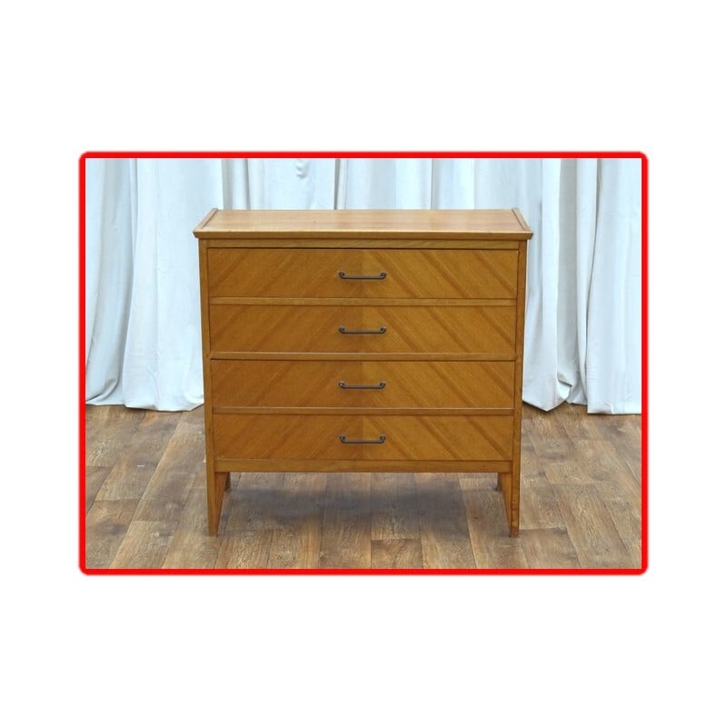 Vintage chest of drawers in clear light oak - 1950s