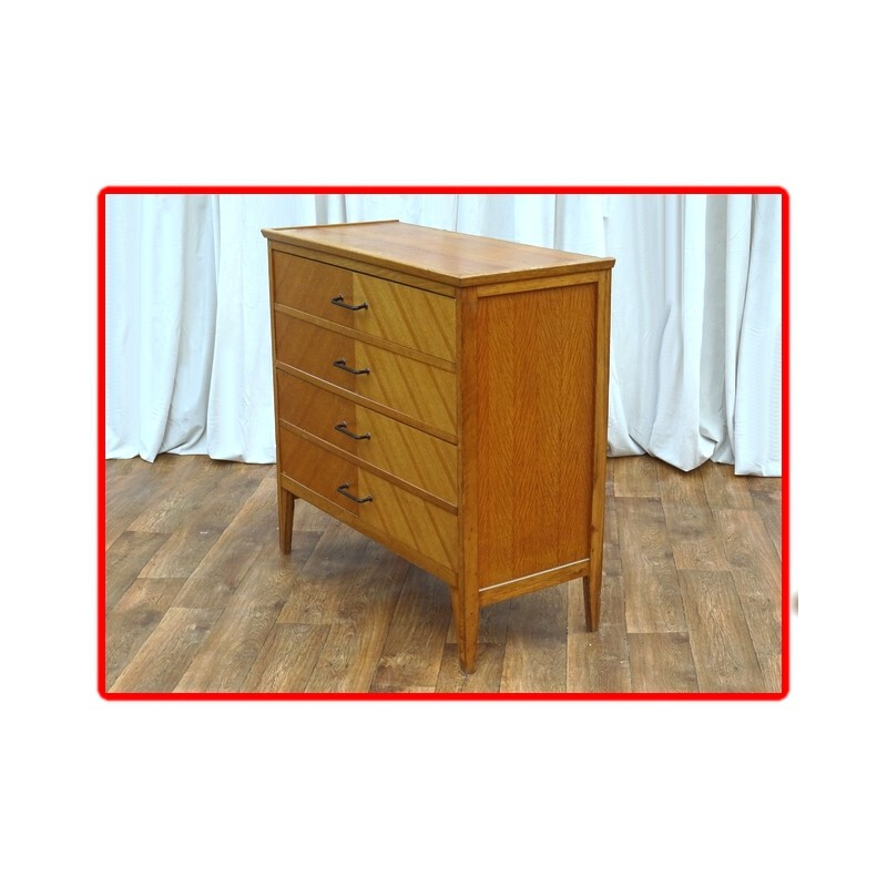 Vintage chest of drawers in clear light oak - 1950s