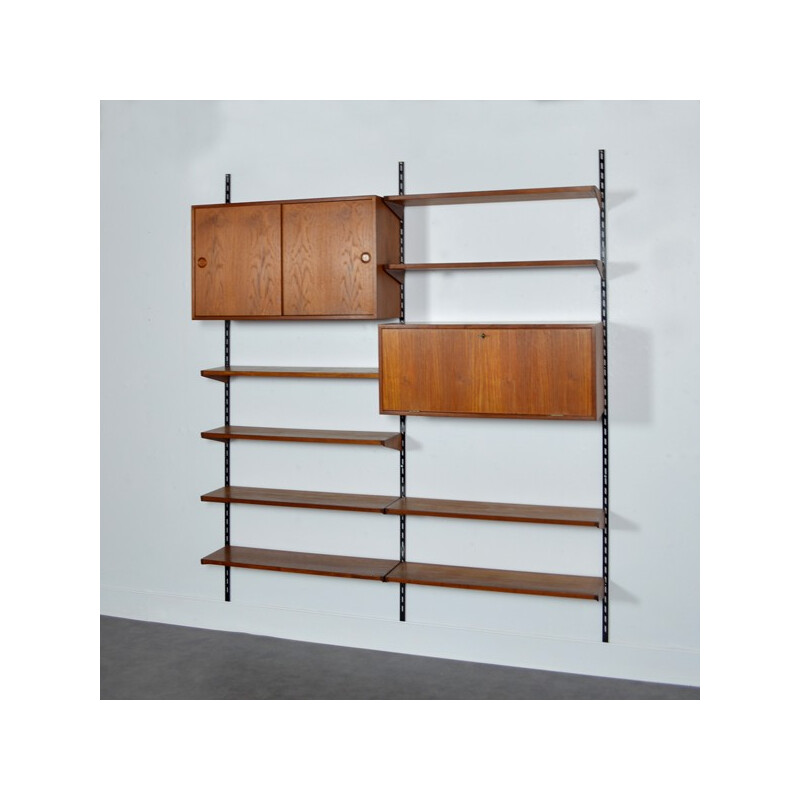 Scandinavian teak wall bookcase from Kai Kristiansen - 1960s