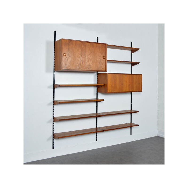 Scandinavian teak wall bookcase from Kai Kristiansen - 1960s