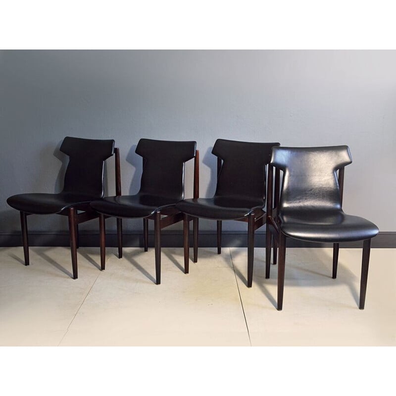 4 Chaises à repas d'Inger Klingenberg pour Fristho - 1960