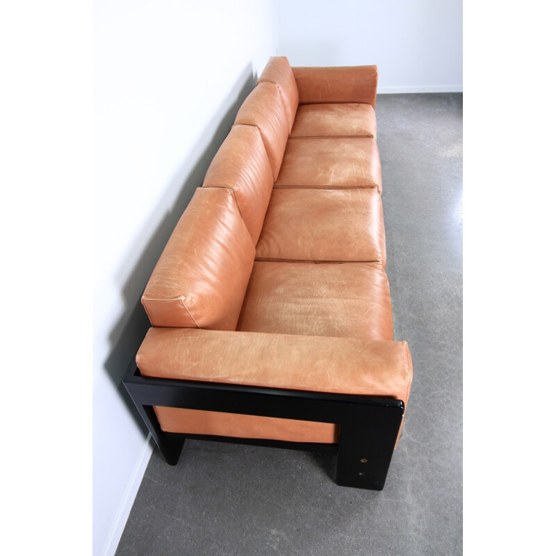 Four-seat Sofa ’Bastiano’ Cognac Leather by Tobia Scarpa - 1980s