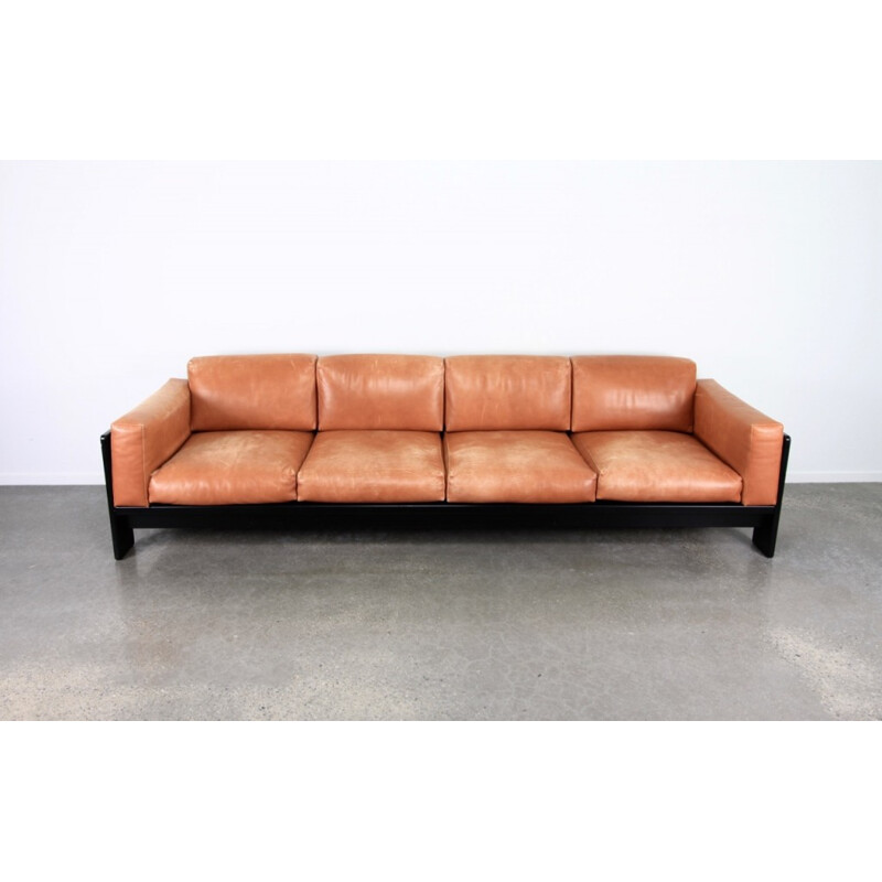 Four-seat Sofa ’Bastiano’ Cognac Leather by Tobia Scarpa - 1980s