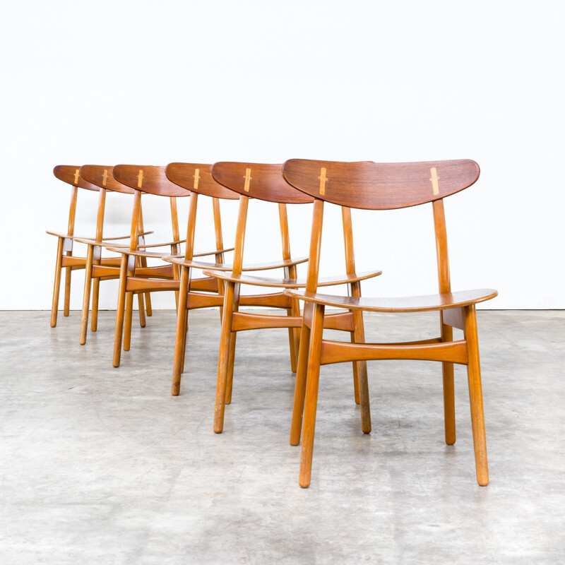 Set of 6 dining chairs CH30 by Hans Wegner for Carl Hansen & Son - 1950s