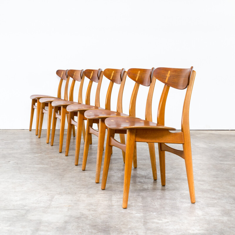 Set of 6 dining chairs CH30 by Hans Wegner for Carl Hansen & Son - 1950s