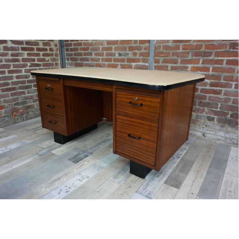 Executive desk made of teak and tray - 1950s