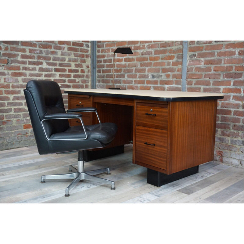 Executive desk made of teak and tray - 1950s