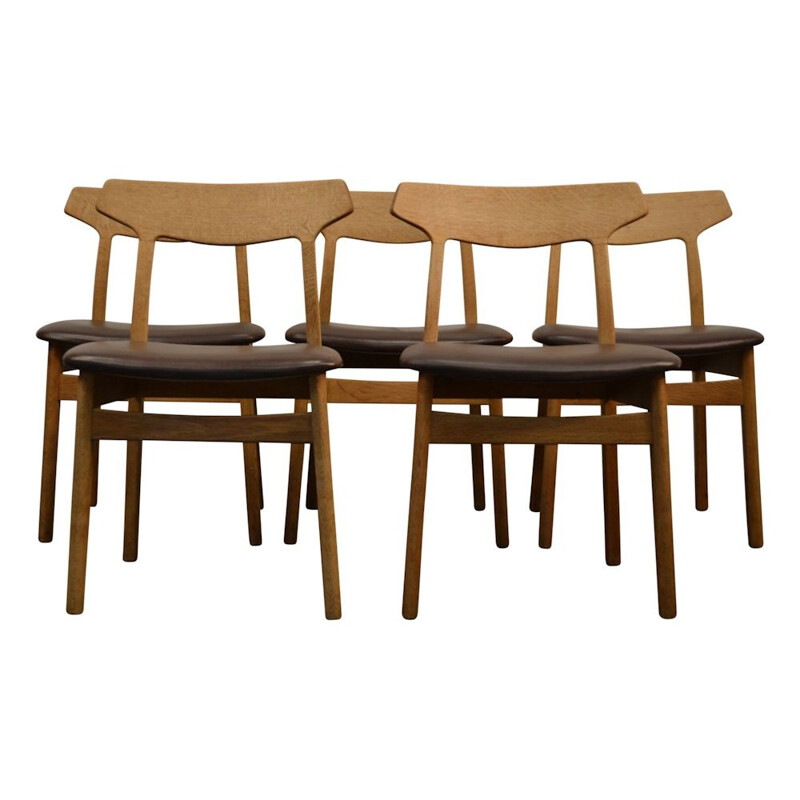 Danish design oak dining chairs by Henning Kjaernulf for Bruno Hansen - 1960s