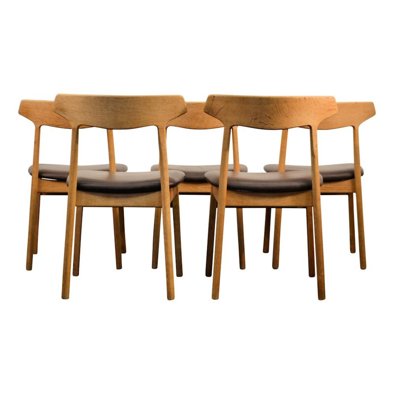 Danish design oak dining chairs by Henning Kjaernulf for Bruno Hansen - 1960s