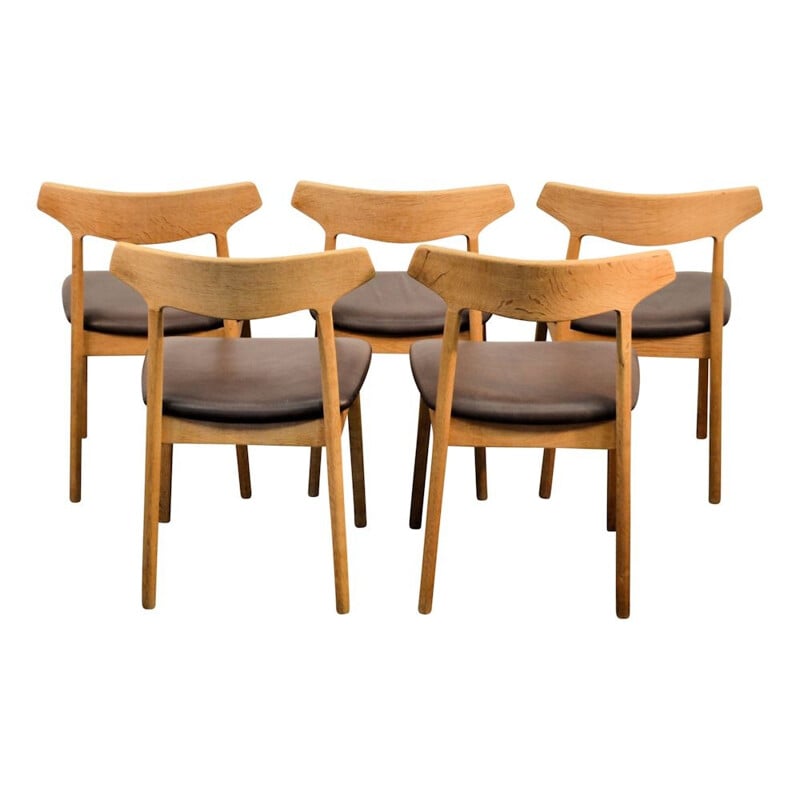 Danish design oak dining chairs by Henning Kjaernulf for Bruno Hansen - 1960s