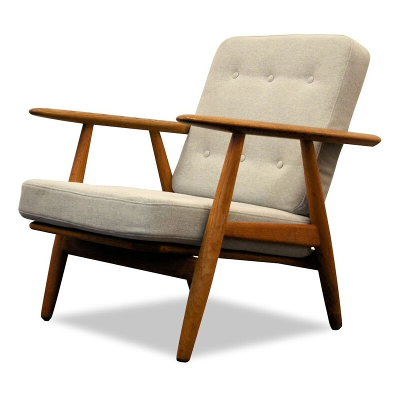 Vintage oak lounge chair by Hans Wegner for Getama - 1950s