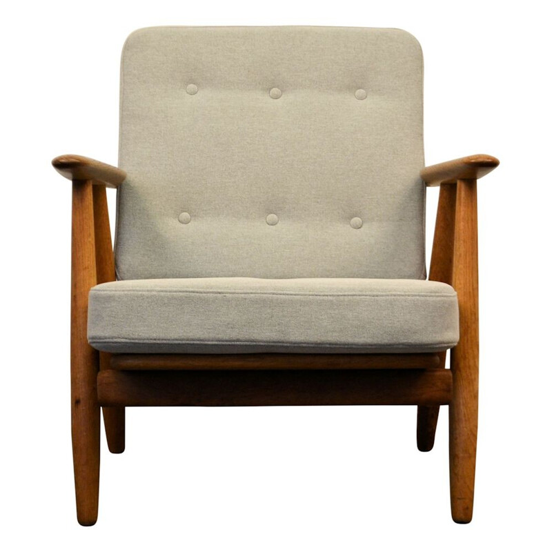 Vintage oak lounge chair by Hans Wegner for Getama - 1950s