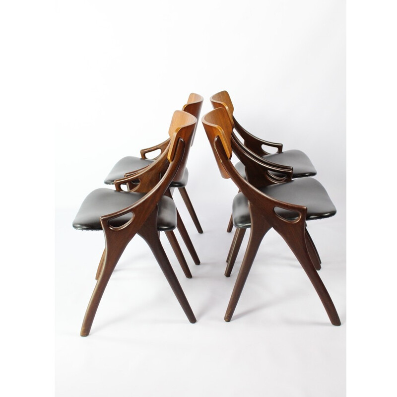 Set of 4 dinner chairs by Arne Hovmand Olsen for Mogens Kold Furniture - 1960s