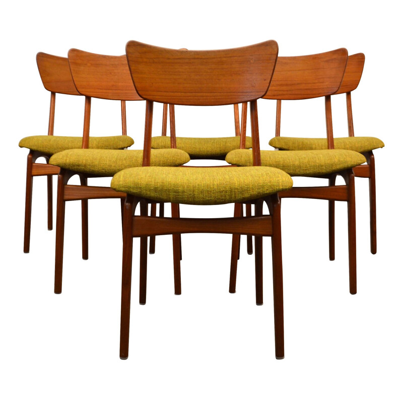 Set of 6 Vintage Danish design teak chairs - 1960s