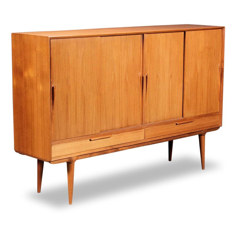 Danish teak highboard by Omann Jun - 1960s