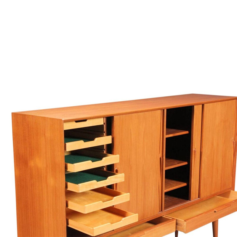 Danish teak highboard by Omann Jun - 1960s