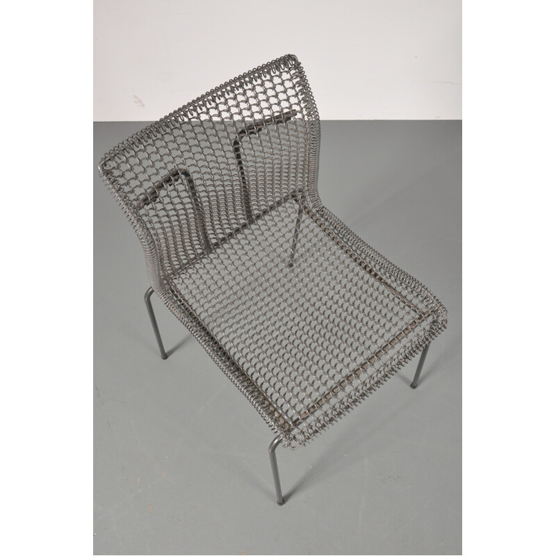 Wire metal side chair by Niall O’FLYNN - 1970s