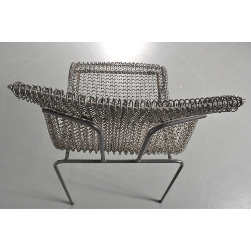 Wire metal side chair by Niall O’FLYNN - 1970s
