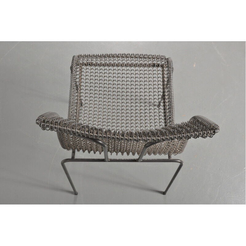 Wire metal side chair by Niall O’FLYNN - 1970s