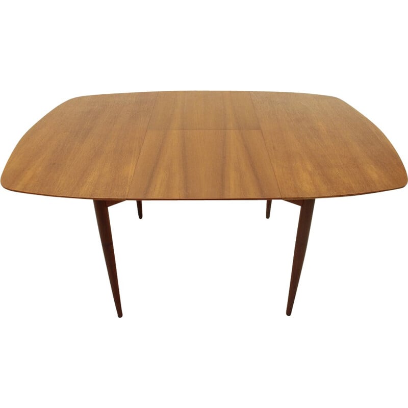 Italian teak extendable dining table with brass handle - 1950s