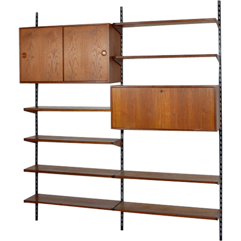 Scandinavian teak wall bookcase from Kai Kristiansen - 1960s