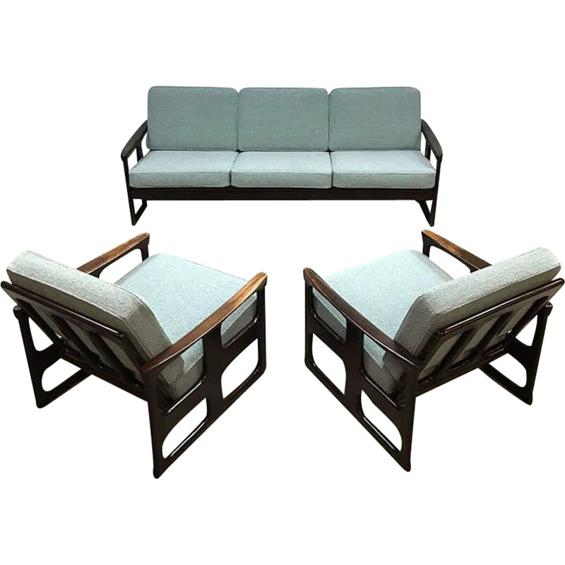 Suite de 2 chaises et canapé vintage au design danois - 1960