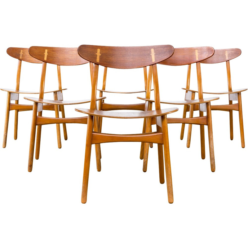 Set of 6 dining chairs CH30 by Hans Wegner for Carl Hansen & Son - 1950s