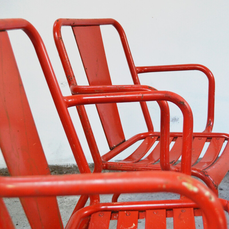 Set of 4 Tolix armchairs model T4 - 1950s