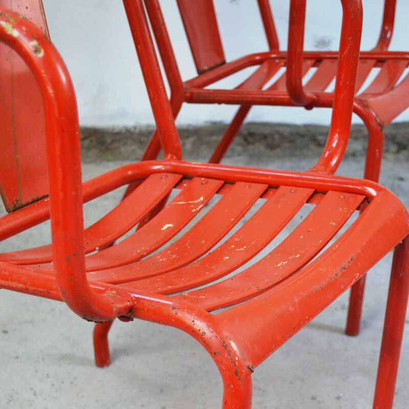 Set of 4 Tolix armchairs model T4 - 1950s