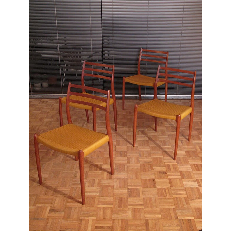 Ensemble de 4 chaises en teck modèle 78 de Niels Moller pour J.L Mollers Nobelfabrik - 1960