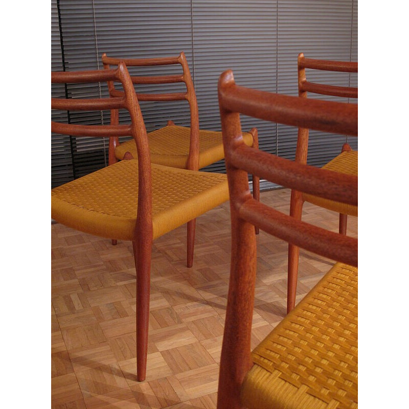 Set of 4 teak chairs model 78 by Niels Moller for J.L Mollers Nobelfabrik - 1960s