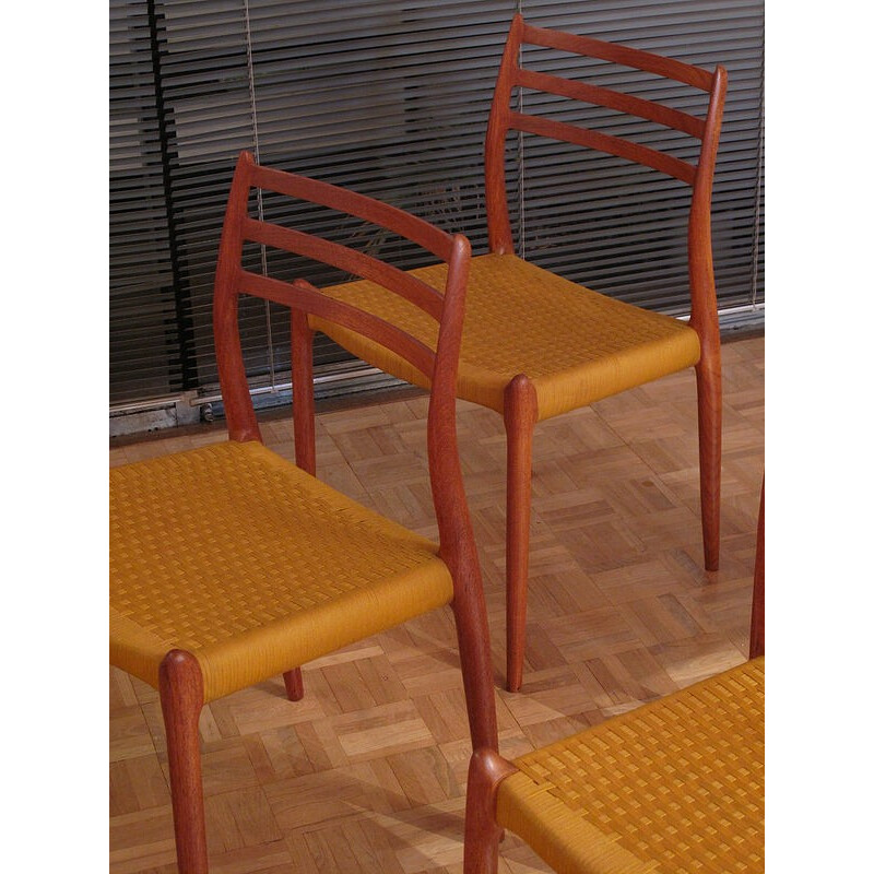 Set of 4 teak chairs model 78 by Niels Moller for J.L Mollers Nobelfabrik - 1960s