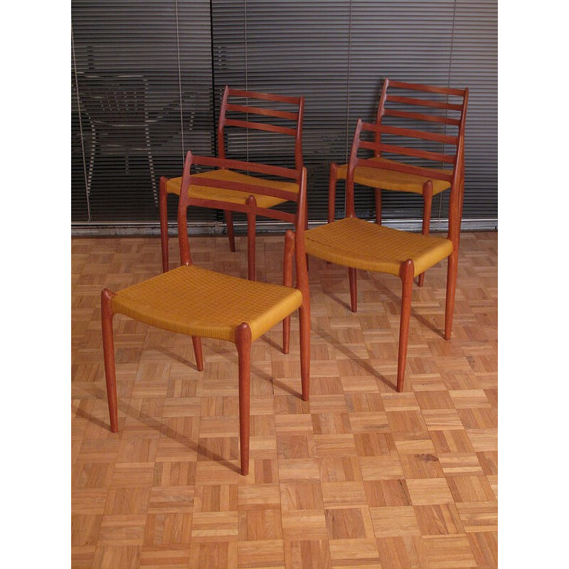 Set of 4 teak chairs model 78 by Niels Moller for J.L Mollers Nobelfabrik - 1960s