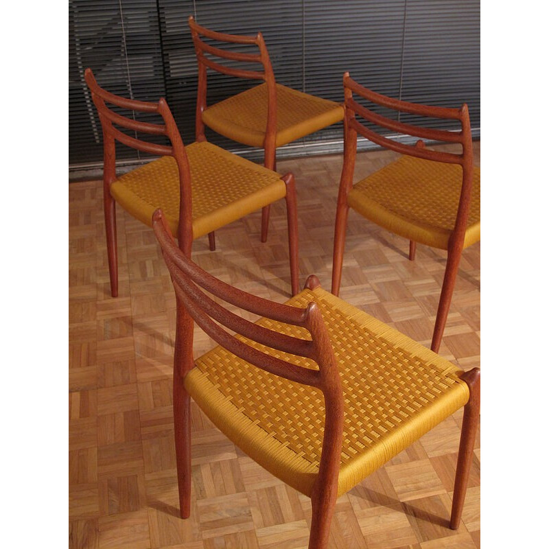 Set of 4 teak chairs model 78 by Niels Moller for J.L Mollers Nobelfabrik - 1960s