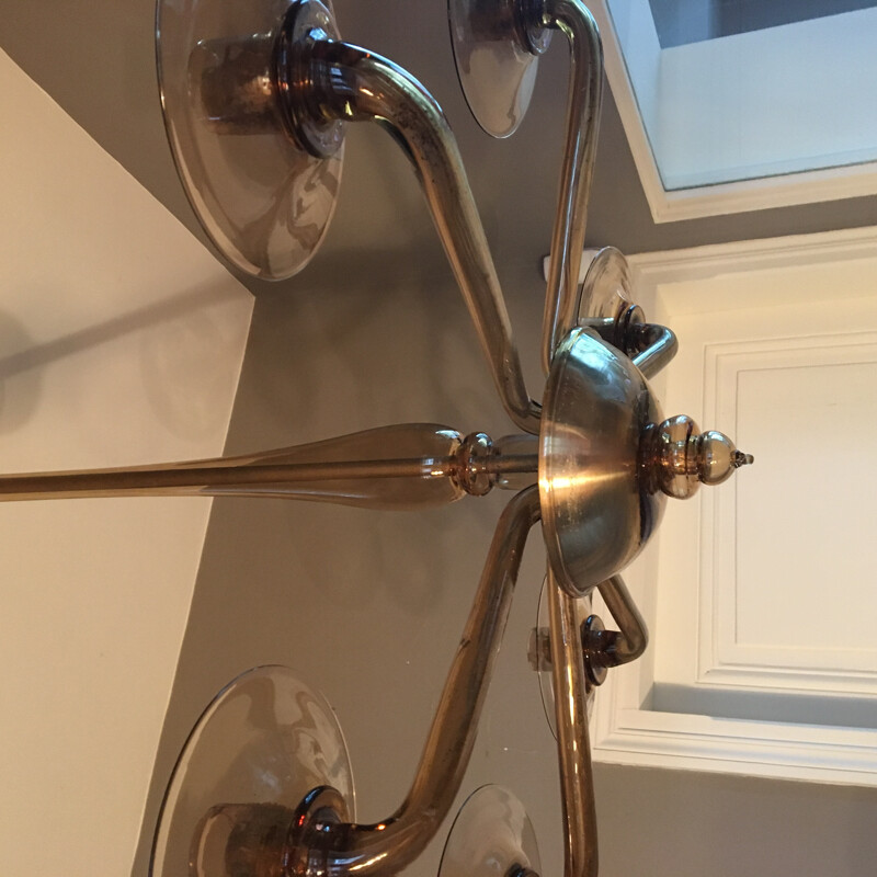 Candelabro de vidro Vintage soprado - 1960