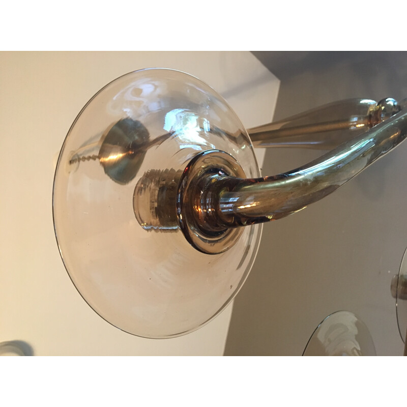 Vintage blown glass chandelier - 1960s