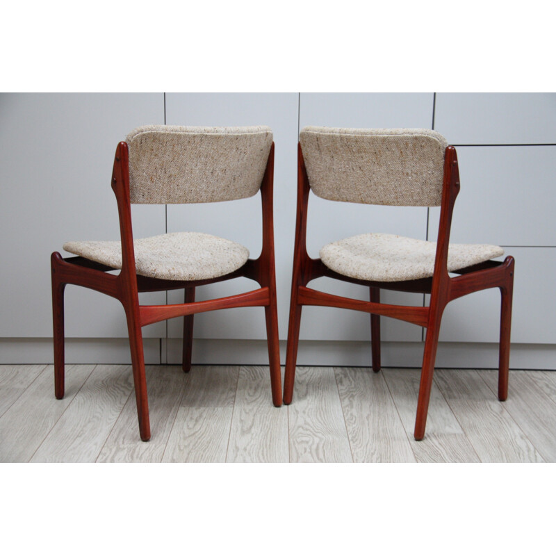 6 vintage dining chairs in rosewood - Model 49 - designed by Erik Buch - Denmark - 1960s