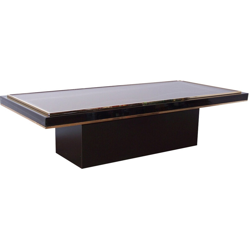 Gold coffee table with fine gold 23carat designed by Roger Vanhevel - 1960s