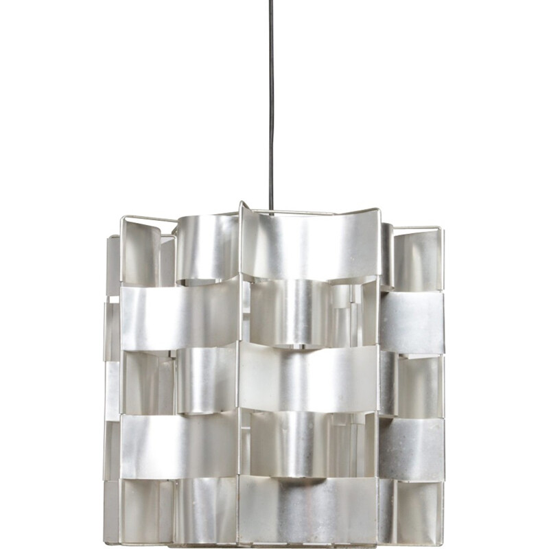 Aluminium hanging lamp by Max SAUZE - 1960s