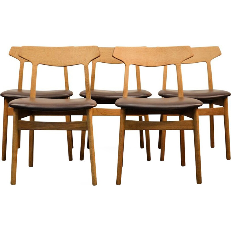 Danish design oak dining chairs by Henning Kjaernulf for Bruno Hansen - 1960s