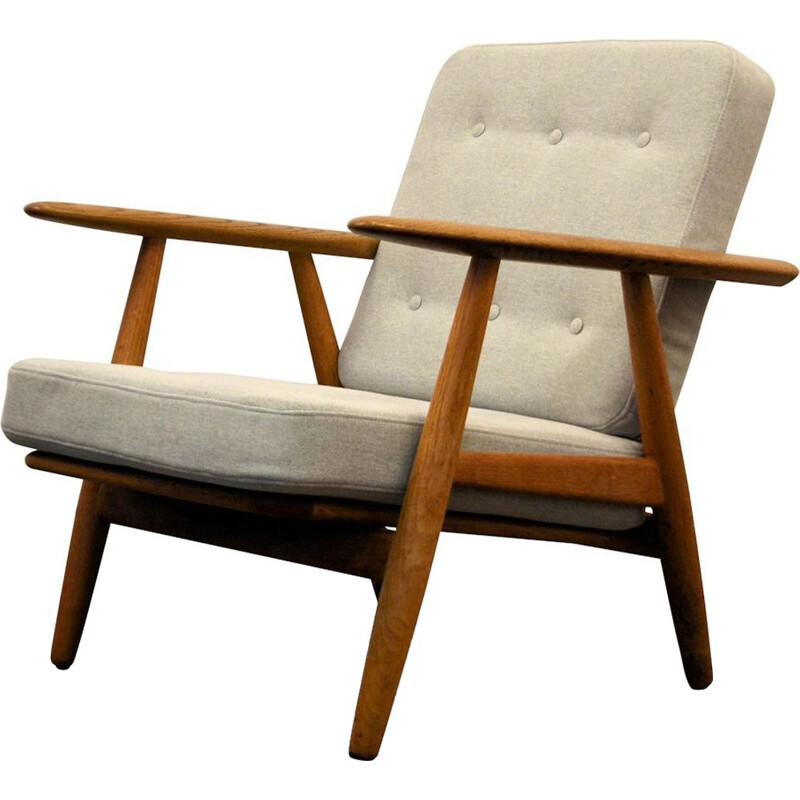 Vintage oak lounge chair by Hans Wegner for Getama - 1950s