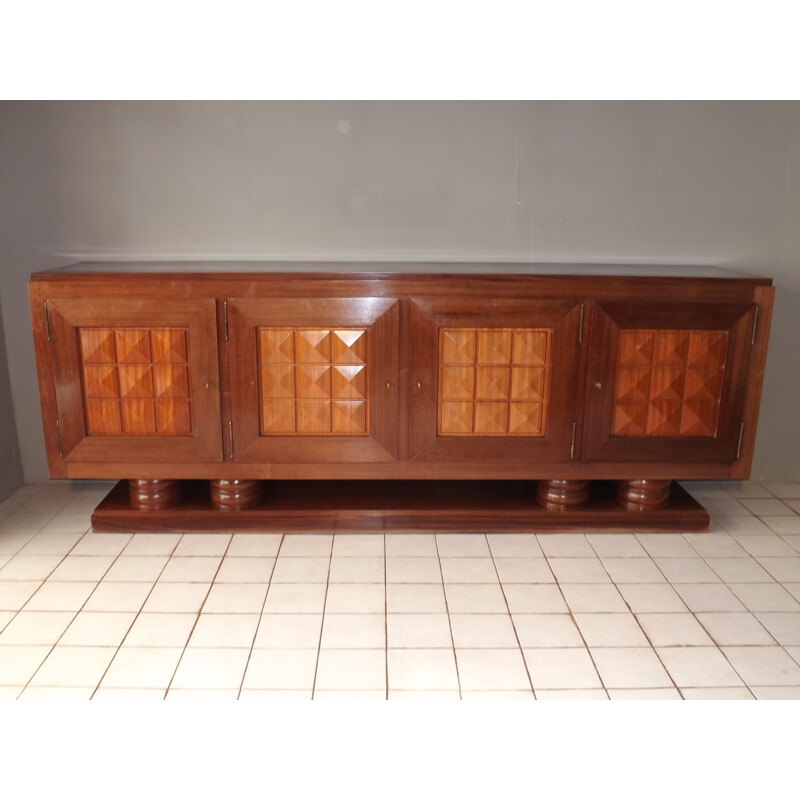Mahogany sideboard dresser by Gaston Poisson - 1930s