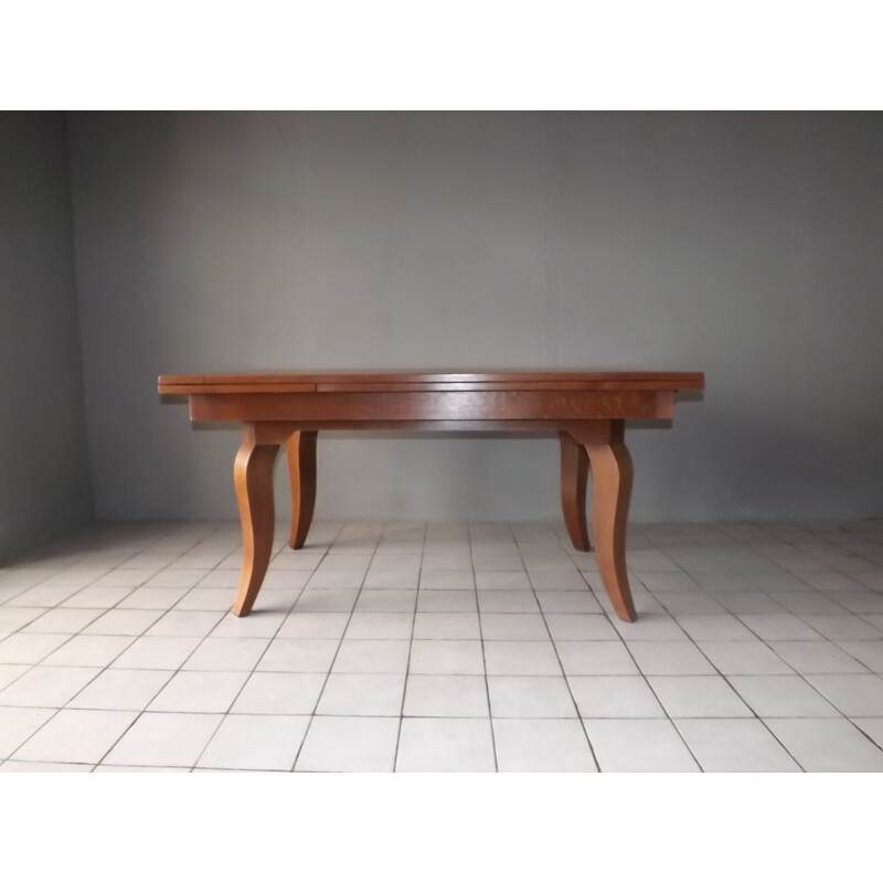 Oak table by Gaston Poisson neoclassical - 1940s