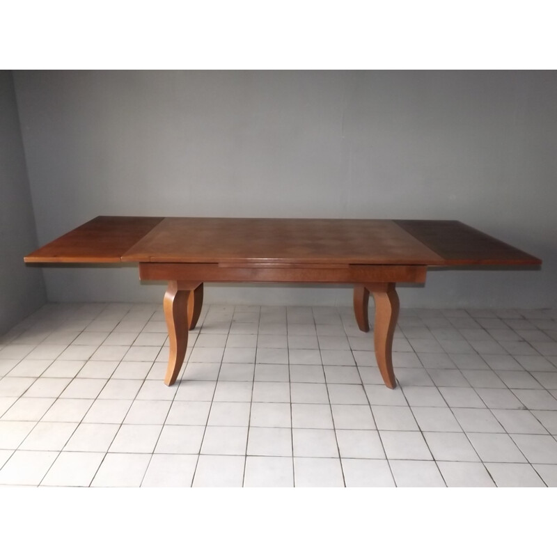 Oak table by Gaston Poisson neoclassical - 1940s