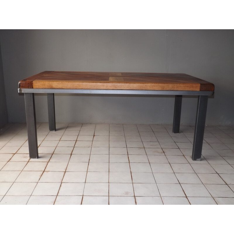 Vintage Oak industrial table stamped loft - 2000