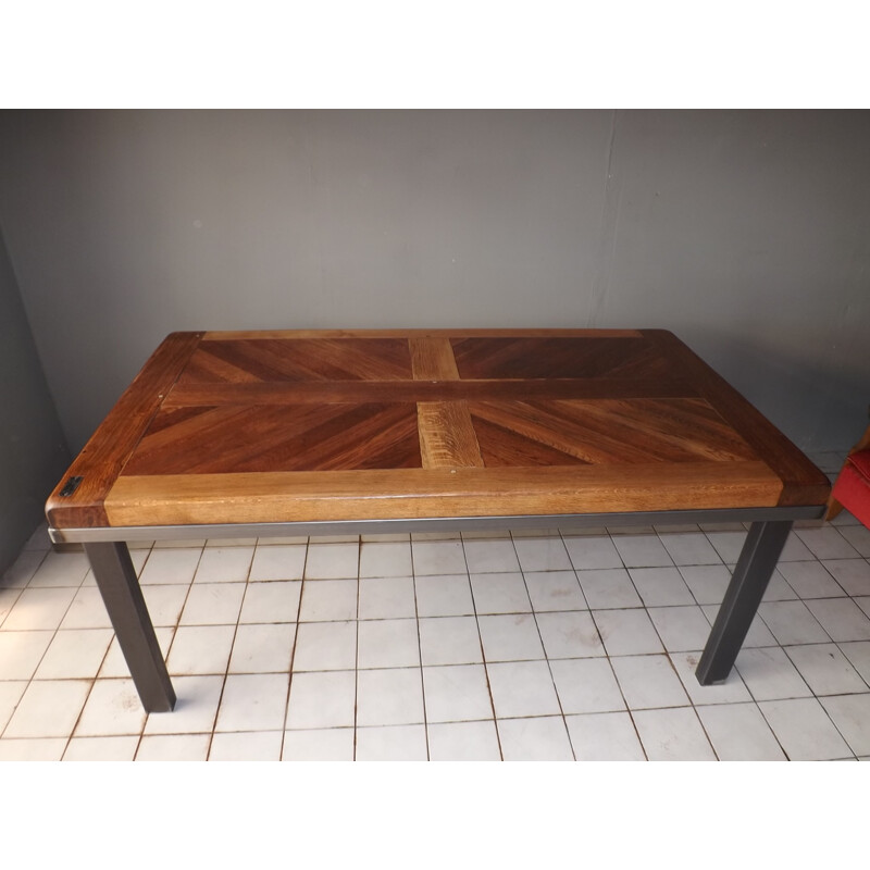 Vintage Oak industrial table stamped loft - 2000