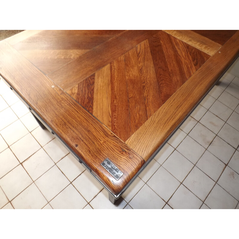 Vintage Oak industrial table stamped loft - 2000