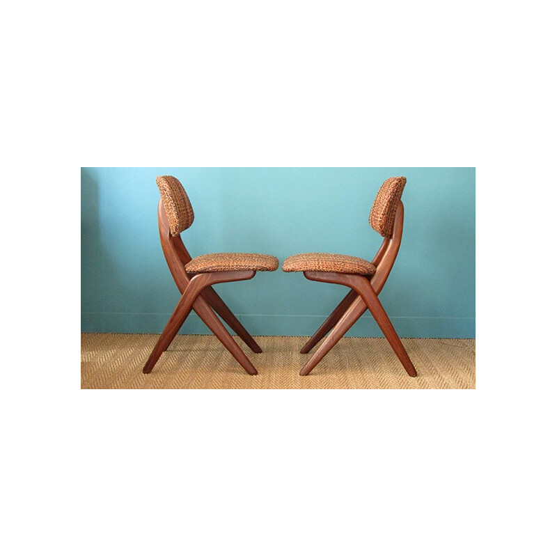 Suite de 4 chaises, Louis Van TEEFFELEN - années 60