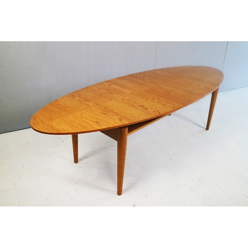 Vintage very long ellipse shaped coffee table - 1970s